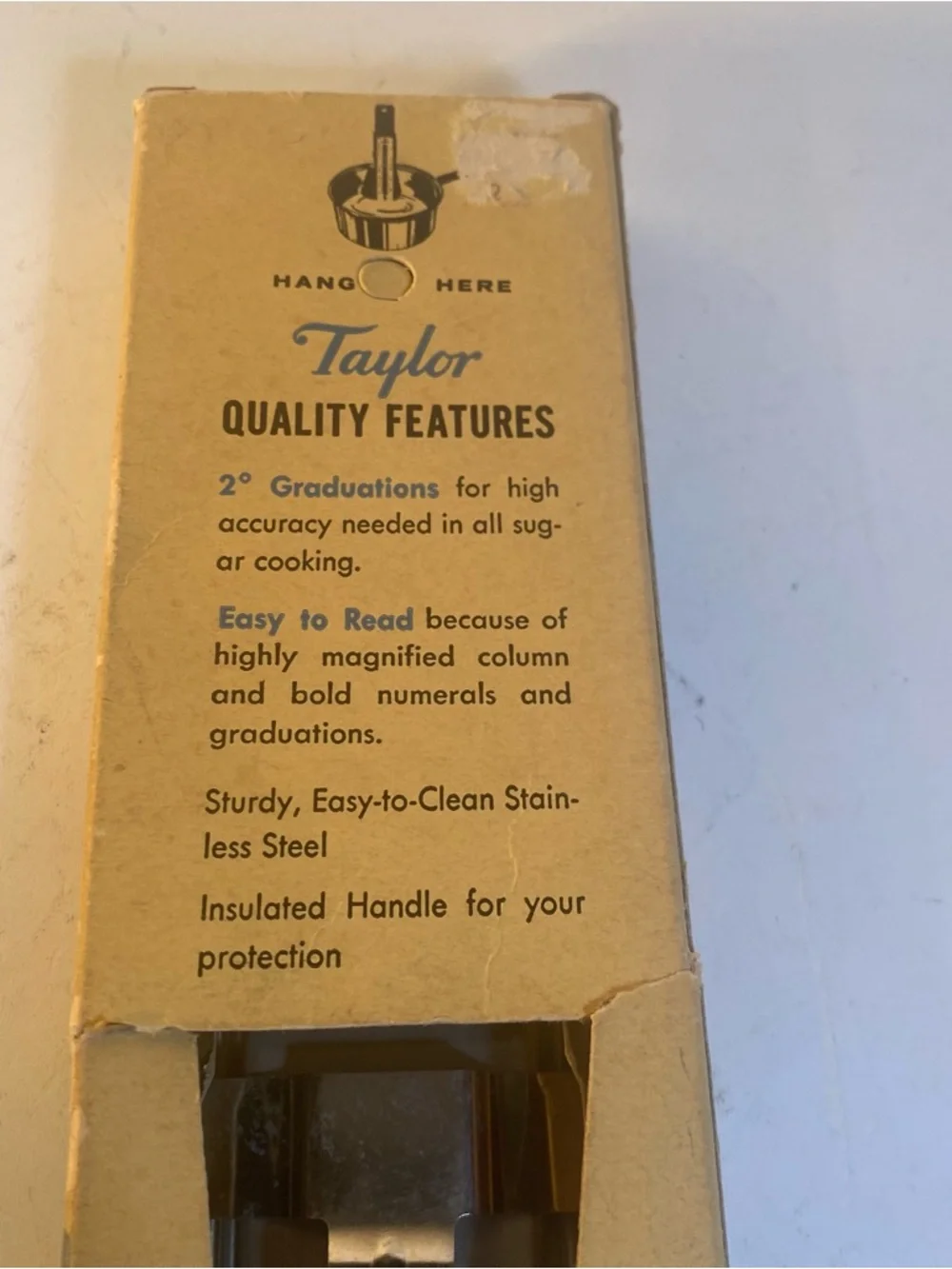 Vintage Taylor Candy & Jelly Thermometer With Original Box